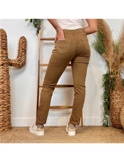 N009- Jean coupe Slim Voggo (T36-T44) (taupe)