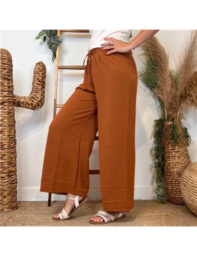 L761- Pantalon flou large 1er PRIX (Tu) (camel)