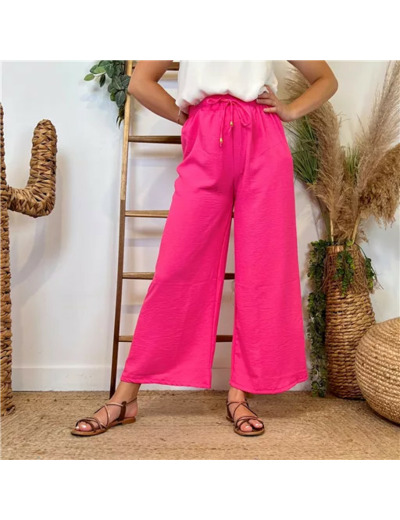 L761- Pantalon flou large 1er PRIX (Tu) (fuchsia)