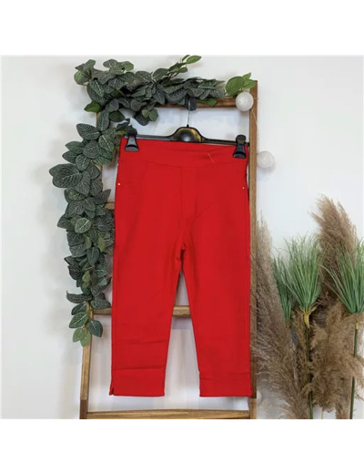 T618- Tregging Court taille haute (T1-T6) (rouge)