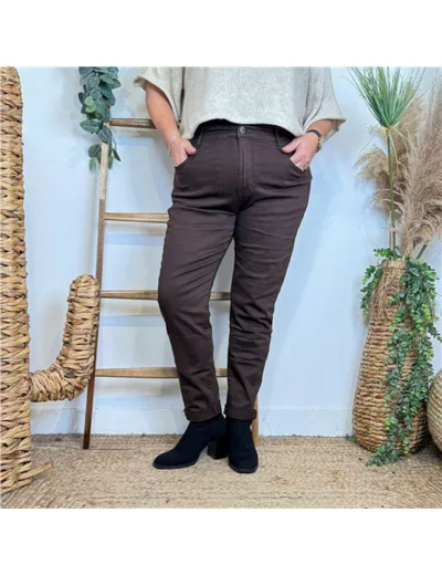 P142- Jean 7/8ème Voggo T42-T50 (marron)