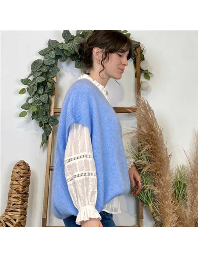 Z115- Pull Mohair (Tu) 🇮🇹 (bleu ciel)
