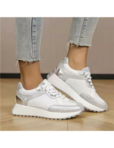 R413- Sneakers "Grandes Pointures" (T40-T43) (argenté)
