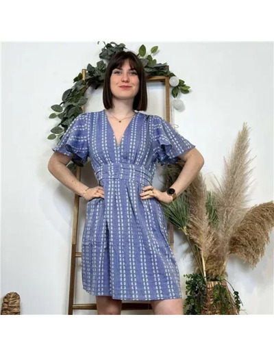 K476- Robe Maëlle (T36-T40) 🪷 (bleu jeans)