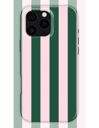 Pinky Green Stripes Case | Coque de téléphone 3D 2en1 Ultra-résistante