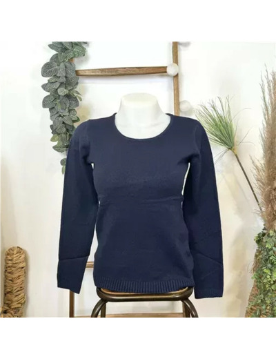 Y251- Pull Laine Cachemire "Tricotonic" (les T36&40) (marine)