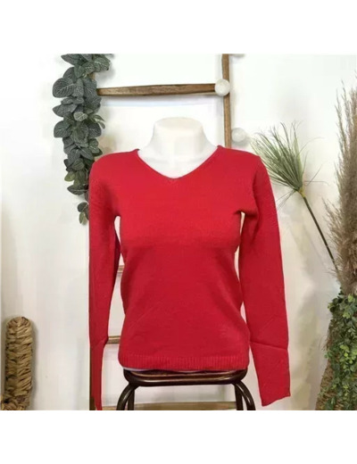 Y248- Pull Laine Cachemire "Tricotonic" (les T36&40) (rouge)