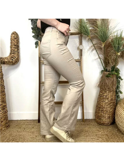O502- Jean Bootcut Voggo (T36-T44) (beige)