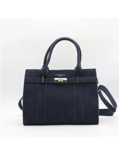 P399- Sac porté main aspect Daim Flora & Co (marine)
