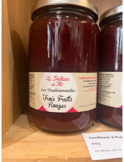 Confiture 3 fruits rouges