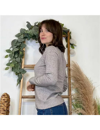 Y370- Pull Épais sans laine «Voggo» (T36-T48) (gris)