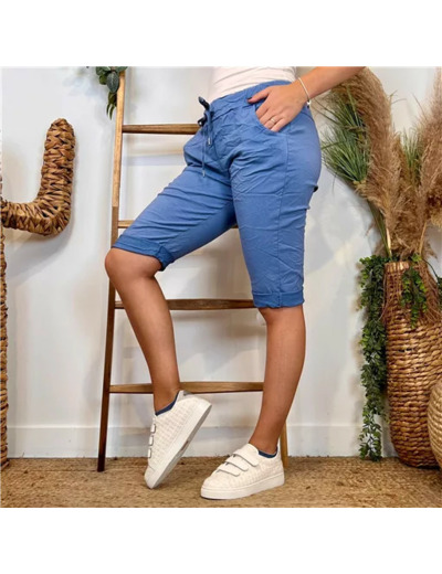 L729- Bermuda Coton Stretch (Tu) (bleu jeans)