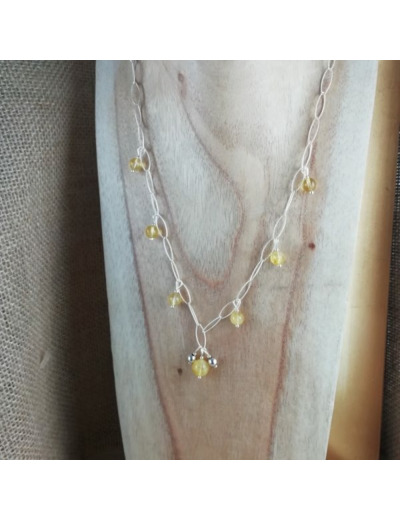 Collier Argent Citrine