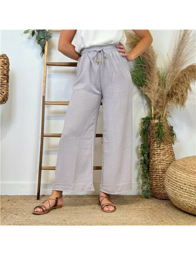 L761- Pantalon flou large 1er PRIX (Tu) (gris clair)