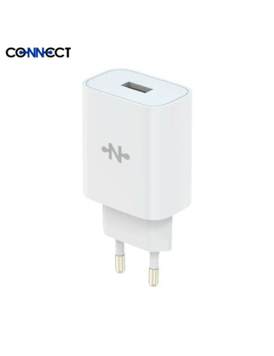 CONNECT - Chargeur Secteur USB Charge Rapide 18W Blanc