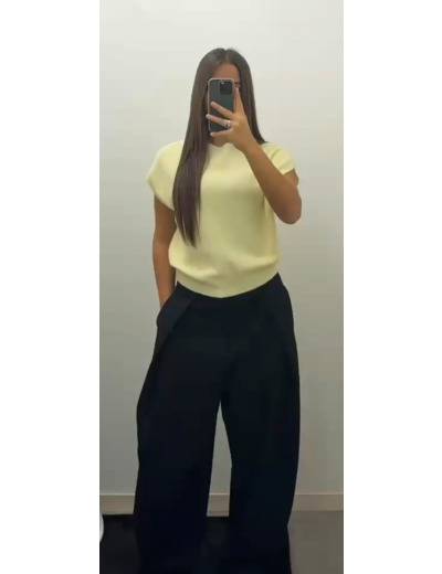 Top maille manches courtes