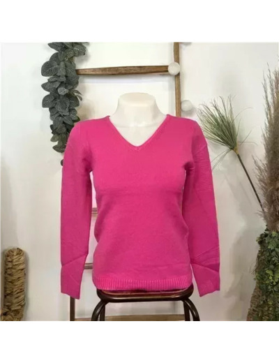 Y248- Pull Laine Cachemire "Tricotonic" (les T36&40) (fuchsia)