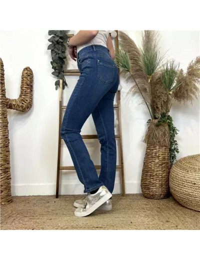 N495- Jean coupe Droite Voggo (T36-T44) (denim foncé)