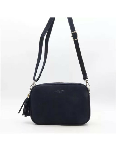 P397- Sac Zippé Pompon aspect Daim Flora & Co (marine)