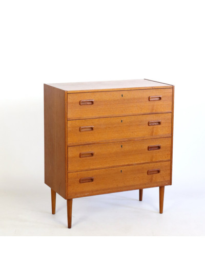 Commode en teck quatre tiroirs