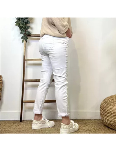 m987- Jean 7/8ème Voggo (T36-T44) (blanc)