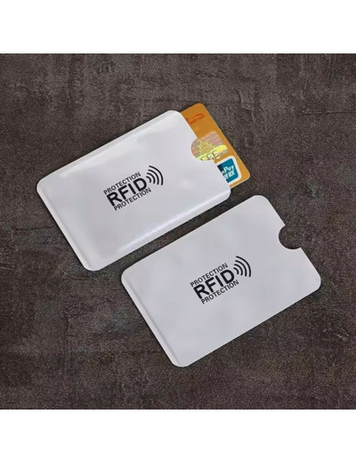 Etui de protection carte bancaire RFID blindé anti-scan Blanc