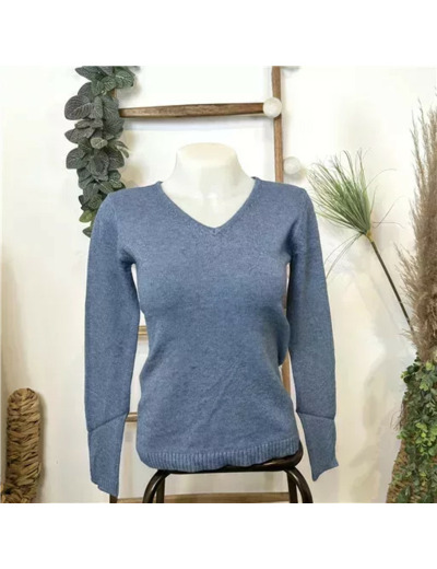 Y254- Pull Laine Cachemire "Tricotonic" (les T36&40) (bleu indigo)