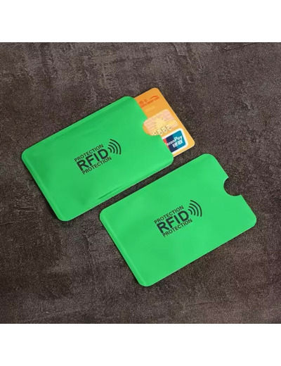 Etui de protection carte bancaire RFID blindé anti-scan Vert