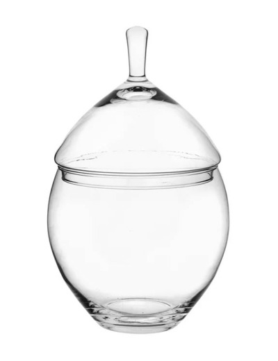 Bocal sphérique en verre avec couvercle