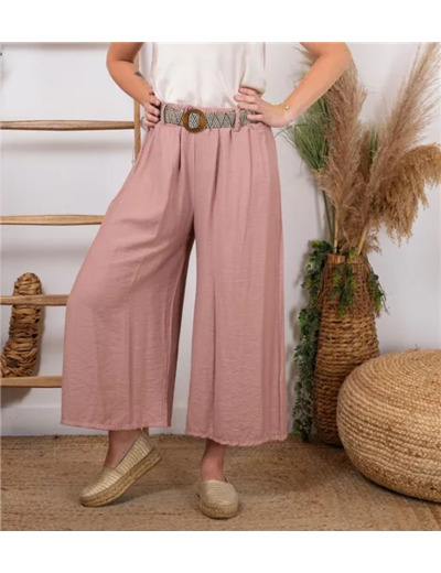 L785- Coupe 7/8ème Flare (Tu)  🇮🇹 (rose poudré)