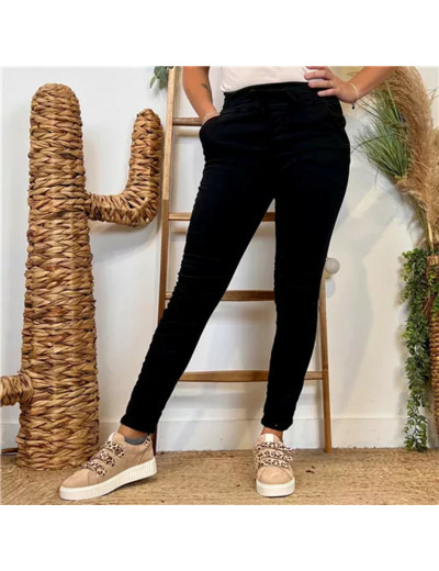 P070- Jean Melly.and.Co Taille élastiquée (Xs-Xl) (noir)