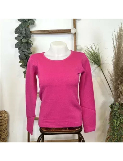 Y251- Pull Laine Cachemire "Tricotonic" (les T36&40) (fuchsia)
