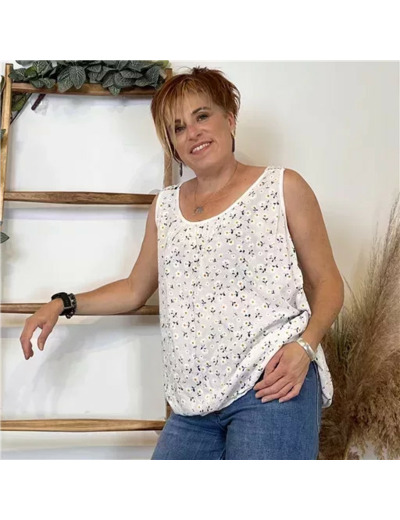 K175- Débardeur Liberty viscose (Tu) 🇮🇹 (blanc)