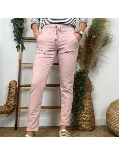 L756- Jogg 2 poches zippées 🇮🇹 (rose pâle)