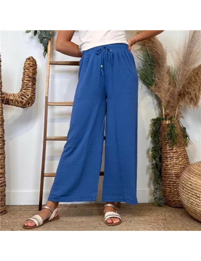 L761- Pantalon flou large 1er PRIX (Tu) (bleu royal)