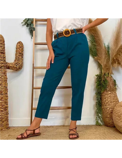 L750- Pantalon coupe fuseau (TU) 🇮🇹 (bleu canard)