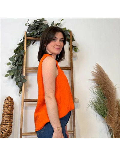 K172- Debardeur coton (Tu) 🇮🇹 (orange)