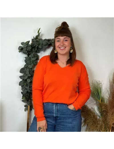 Y259- Pull Laine Cachemire "Tricotonic" (les T34&48) (orange)