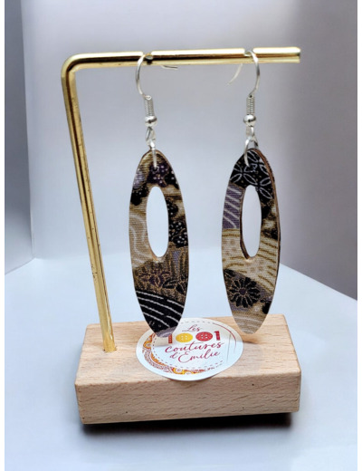 Boucles d'oreilles bois "Ahouakro"