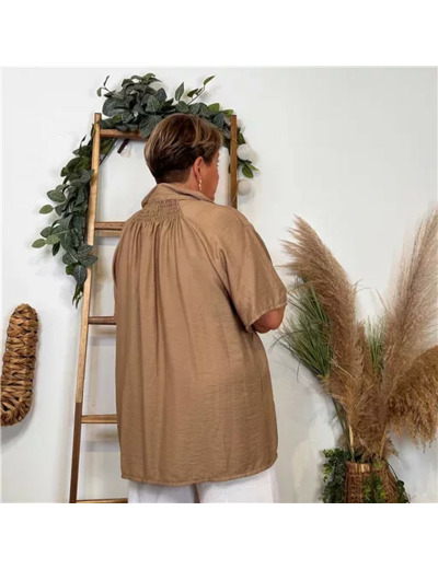 Z289- Chemise manches courtes (Gt) 🇮🇹 (taupe)