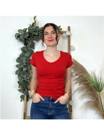 K319- T-Shirt Coline (T36-T44) (rouge)