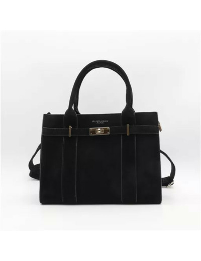 P399- Sac porté main aspect Daim Flora & Co (noir)
