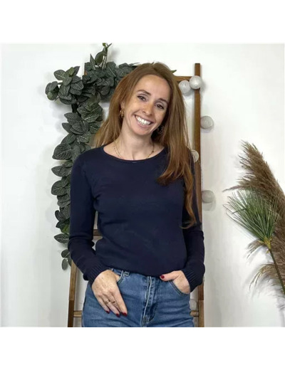 Y256- Pull Laine Cachemire "Tricotonic" (les T36&40) (marine)