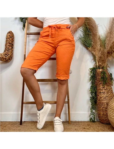 L729- Bermuda Coton Stretch (Tu) (orange)