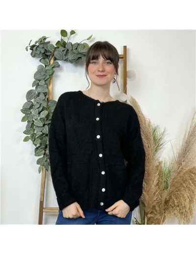 K583- Gilet Classique "Maëlle" (Tu) (noir)