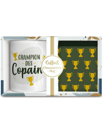 STC coffret mug et chaussettes "Champion des copains"