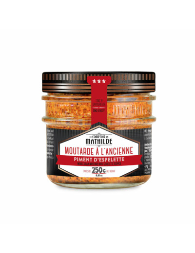 Moutarde à l'ancienne au Piment d'Espelette 250g