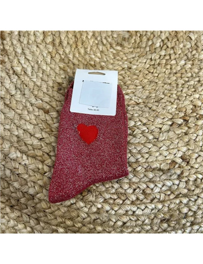 V310- Chaussettes "Coeur Rouge ❤️" (rouge)