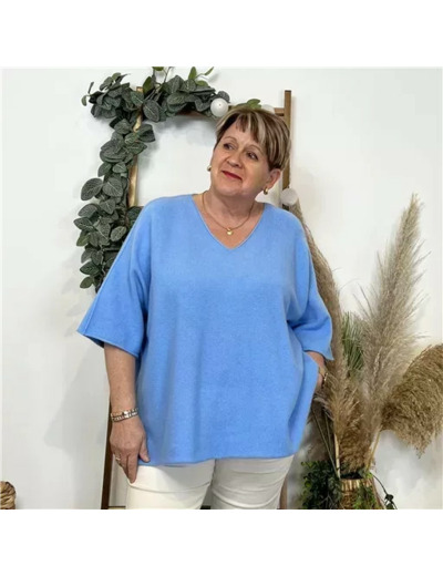 Z125- Pull loose Crop-Top (Gt) 🇮🇹 (bleu ciel)