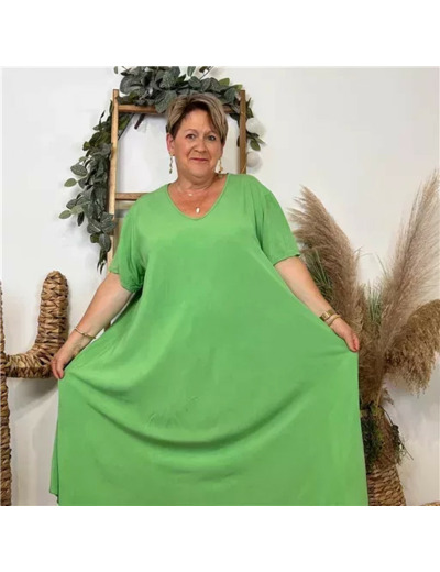 Z308- Robe longue Fluide 🇮🇹 (vert brésil)